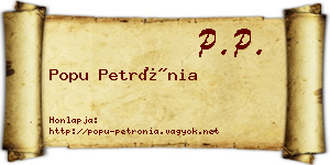 Popu Petrónia névjegykártya